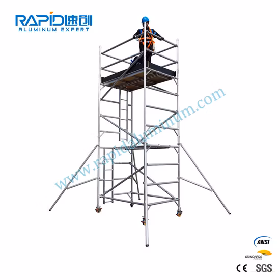 En1004 Aluminium Ringlock a Frame Mobile Tower Aluminum Scaffolding for Sale
